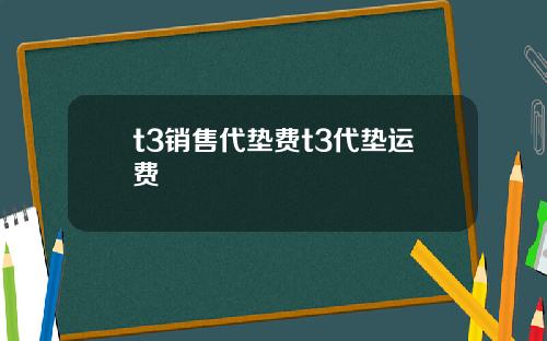t3销售代垫费t3代垫运费