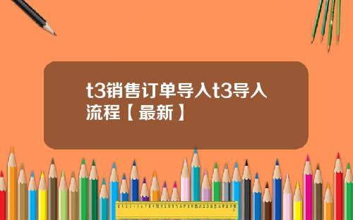 t3销售订单导入t3导入流程【最新】