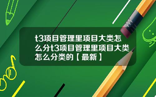 t3项目管理里项目大类怎么分t3项目管理里项目大类怎么分类的【最新】