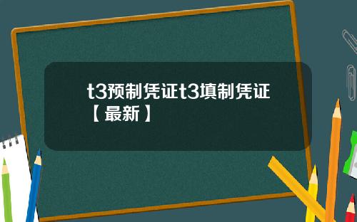 t3预制凭证t3填制凭证【最新】