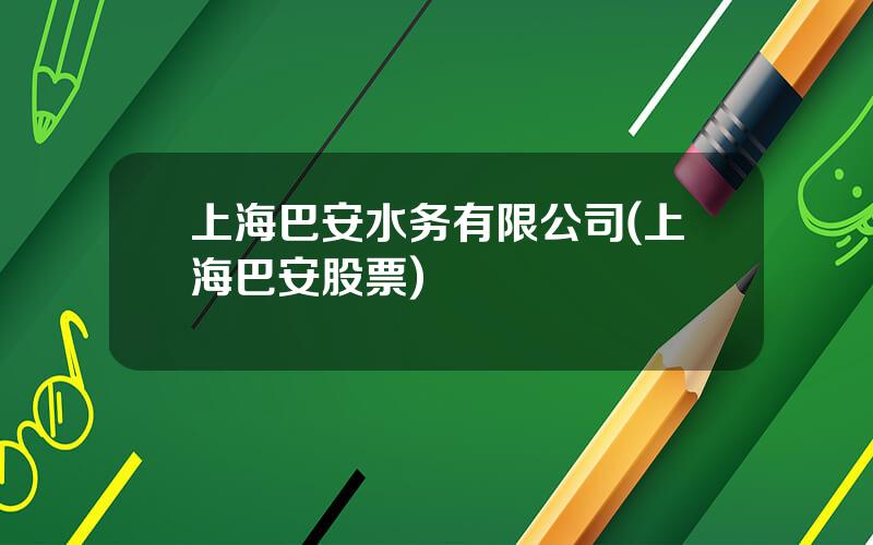 上海巴安水务有限公司(上海巴安股票)