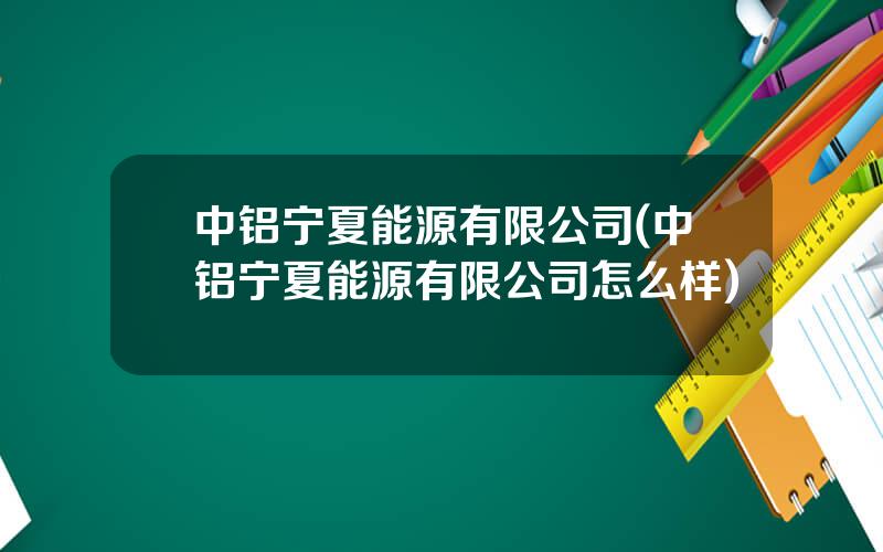 中铝宁夏能源有限公司(中铝宁夏能源有限公司怎么样)