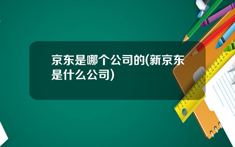 京东是哪个公司的(新京东是什么公司)