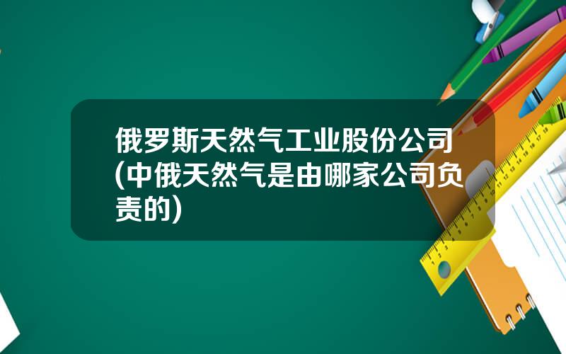 俄罗斯天然气工业股份公司(中俄天然气是由哪家公司负责的)
