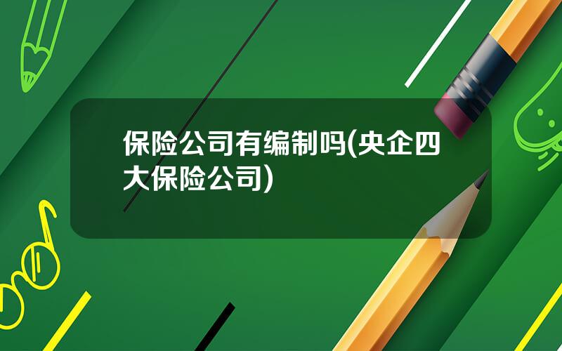 保险公司有编制吗(央企四大保险公司)