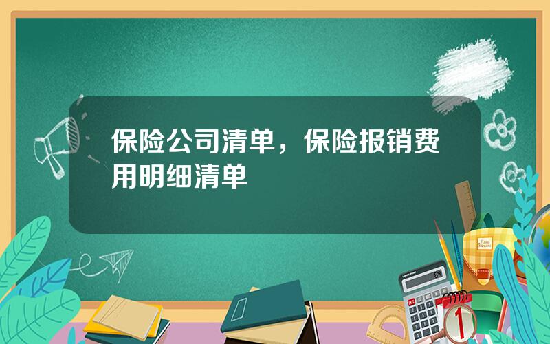 保险公司清单，保险报销费用明细清单