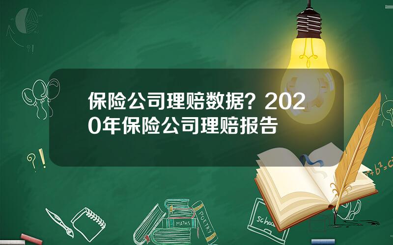 保险公司理赔数据？2020年保险公司理赔报告