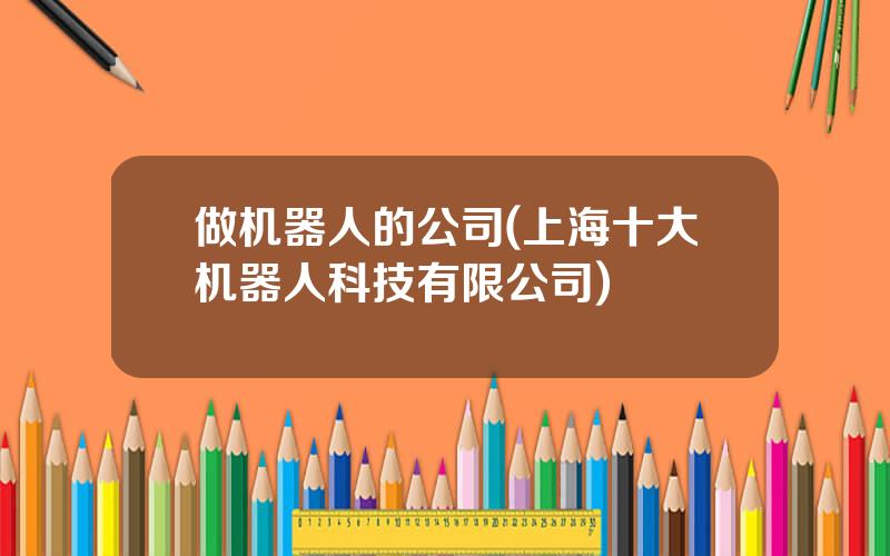 做机器人的公司(上海十大机器人科技有限公司)
