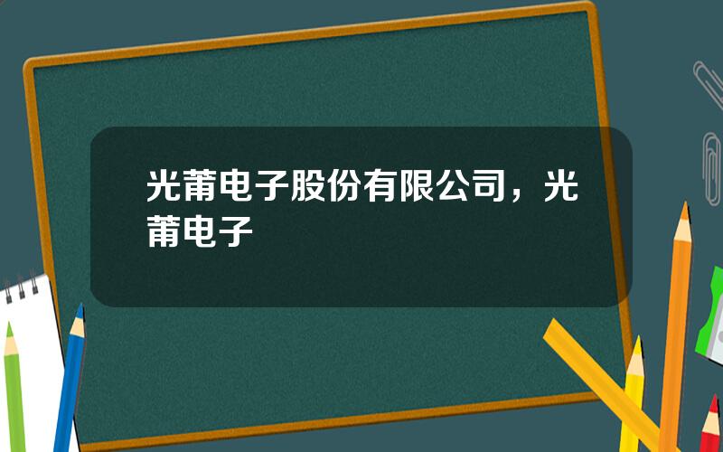 光莆电子股份有限公司，光莆电子