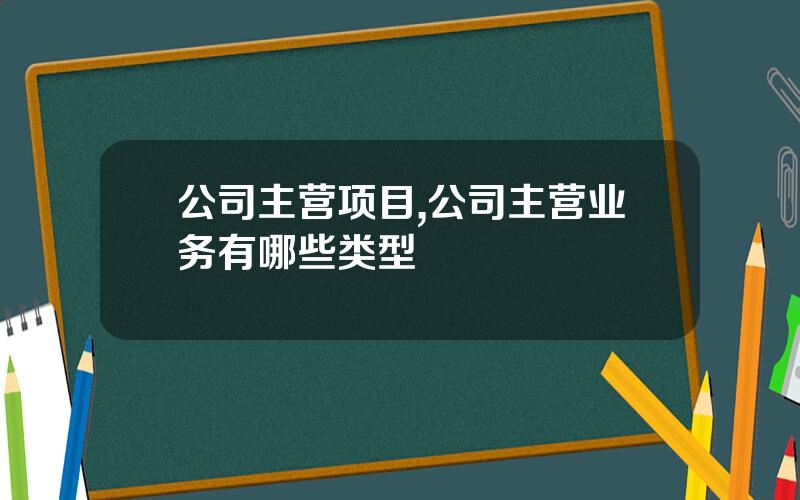 公司主营项目,公司主营业务有哪些类型