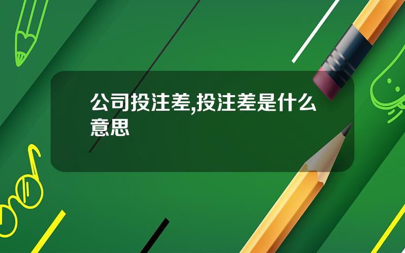 公司投注差,投注差是什么意思