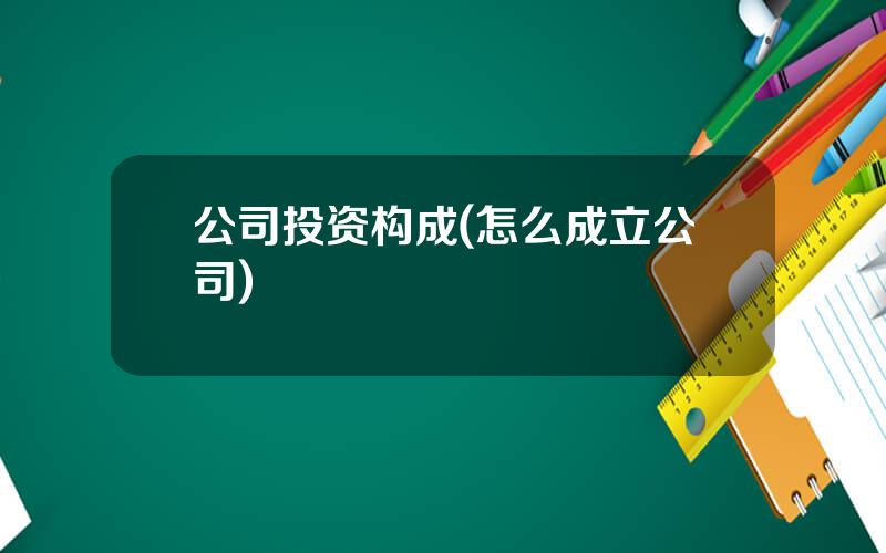 公司投资构成(怎么成立公司)