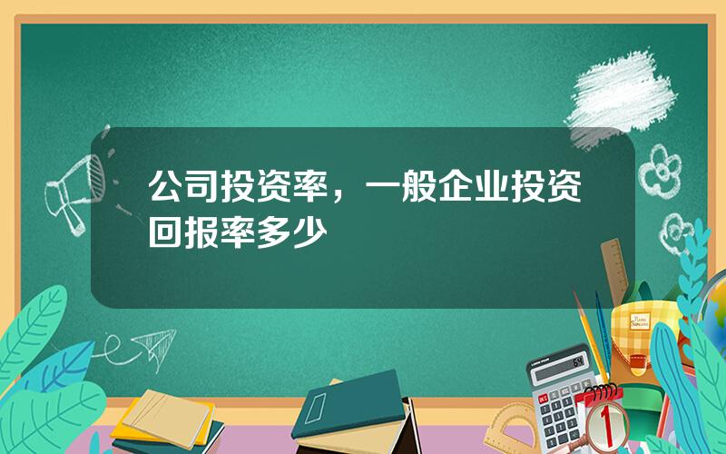 公司投资率，一般企业投资回报率多少