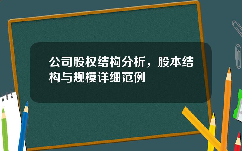 公司股权结构分析，股本结构与规模详细范例