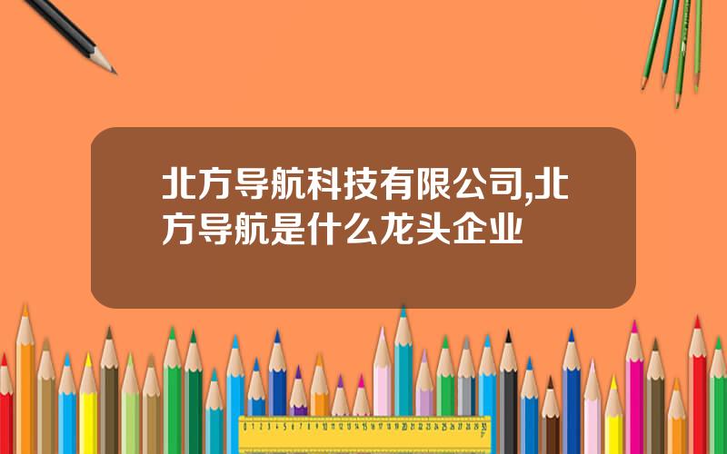 北方导航科技有限公司,北方导航是什么龙头企业