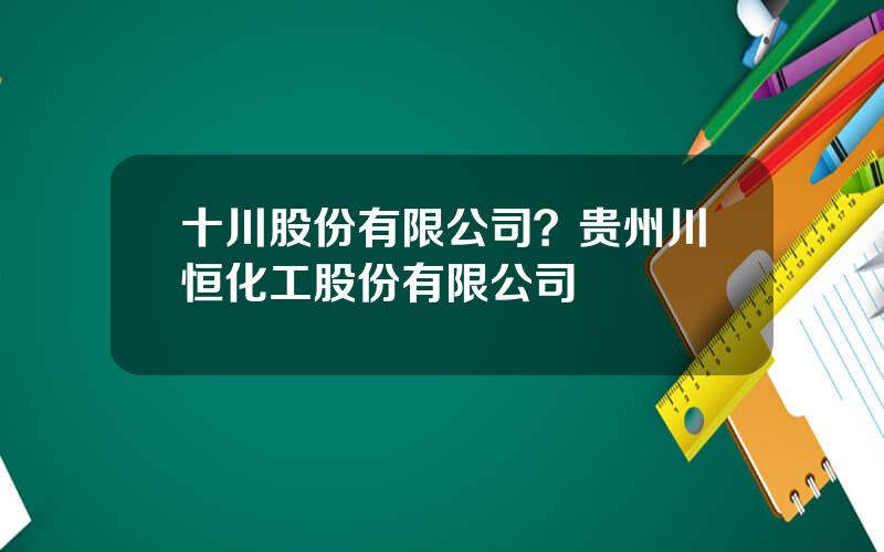 十川股份有限公司？贵州川恒化工股份有限公司