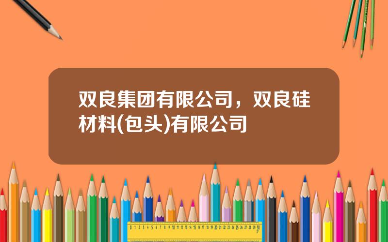 双良集团有限公司，双良硅材料(包头)有限公司