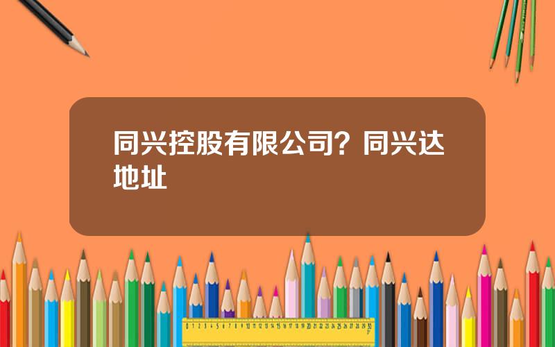 同兴控股有限公司？同兴达地址