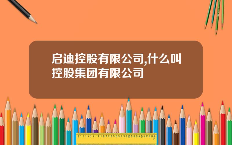 启迪控股有限公司,什么叫控股集团有限公司