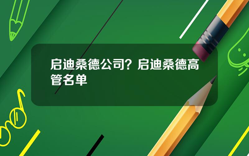 启迪桑德公司？启迪桑德高管名单