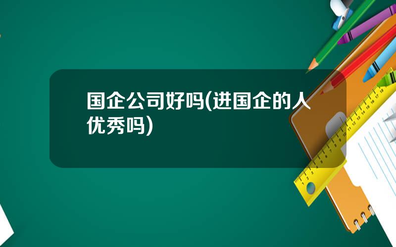 国企公司好吗(进国企的人优秀吗)