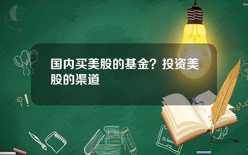 国内买美股的基金？投资美股的渠道