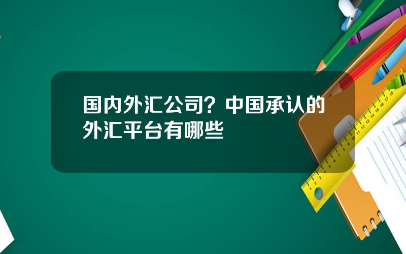 国内外汇公司？中国承认的外汇平台有哪些