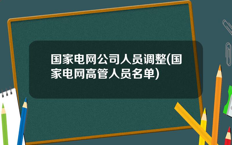 国家电网公司人员调整(国家电网高管人员名单)
