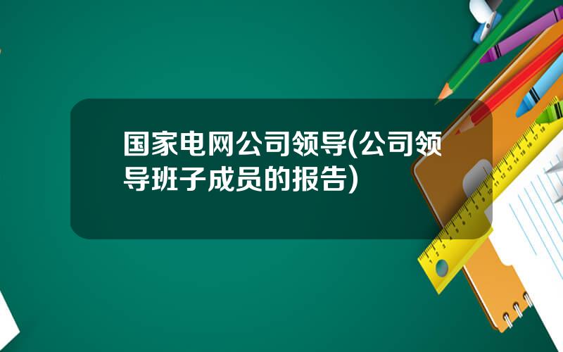 国家电网公司领导(公司领导班子成员的报告)