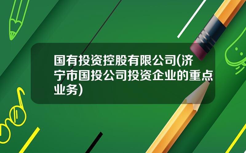 国有投资控股有限公司(济宁市国投公司投资企业的重点业务)