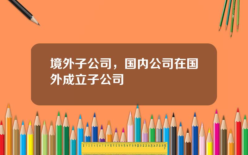 境外子公司，国内公司在国外成立子公司