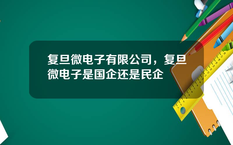 复旦微电子有限公司，复旦微电子是国企还是民企