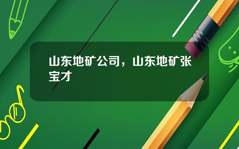 山东地矿公司，山东地矿张宝才