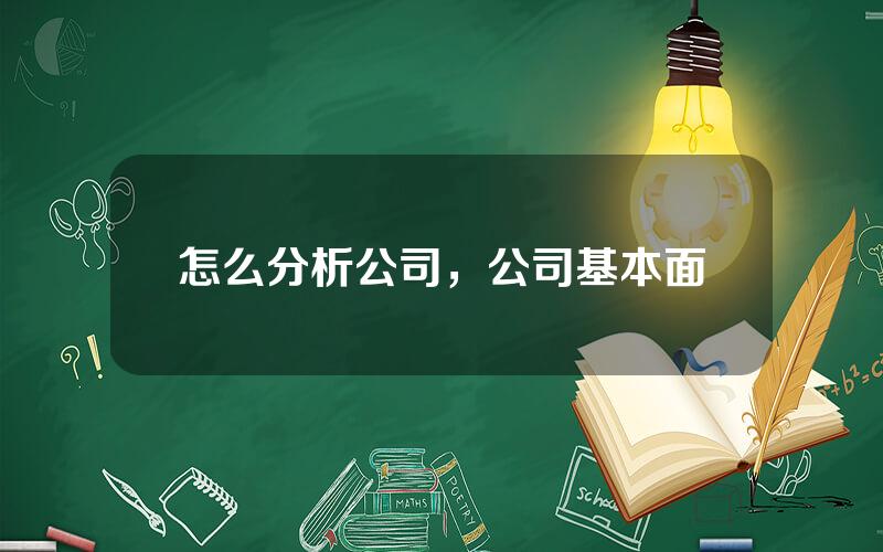 怎么分析公司，公司基本面
